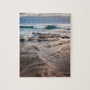 Golfbreker op strand, Californië Legpuzzel