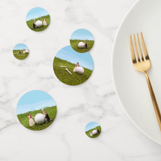 Golfbride en bruidegom met golfbal t-shirt Weddens Confetti (Groep)