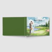 Golfbruiloft met bruid en bruidegom gastenboek (Volledig)
