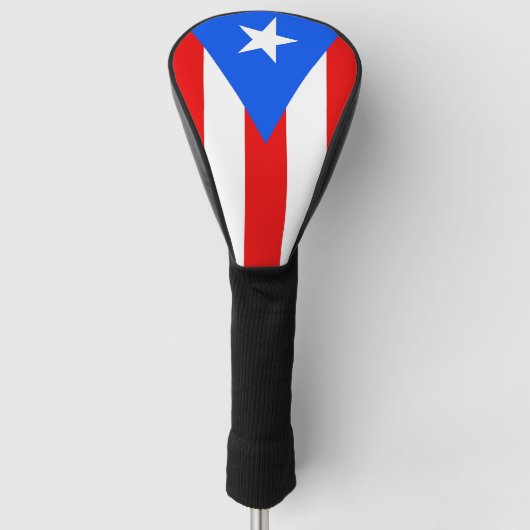 Golfchauffeur Hoesje met vlag van Puerto Rico, Ver Golfheadcover (Voorkant)