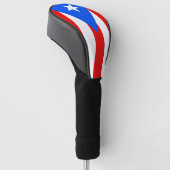 Golfchauffeur Hoesje met vlag van Puerto Rico, Ver Golfheadcover (Schuin)