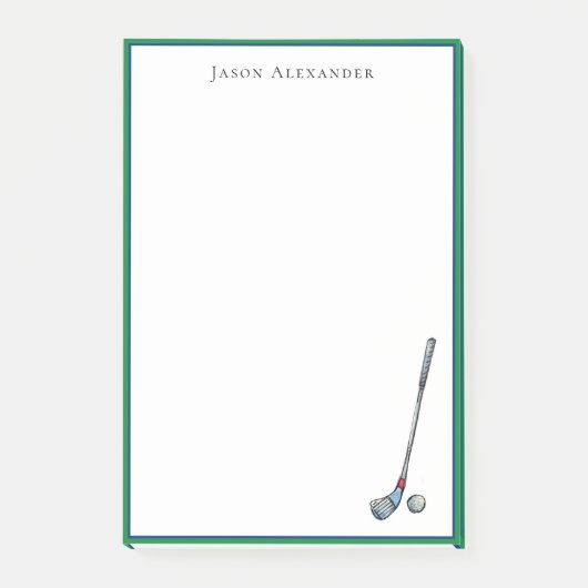 Golfclub & bal Personaliseert Post-it® Notes (Voorkant)