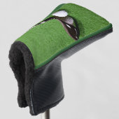 Golfclub en bal op een groen oppervlak Putter Golfheadcover (3/4 voorkant)