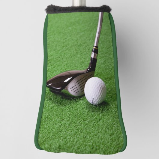 Golfclub en bal op een groen oppervlak Putter Golfheadcover (Draai 90)