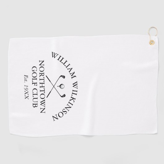 Golfclub en ledennaam Vastgestelde datum Golfhanddoek (Horizontaal)
