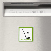 Golfclub en zwarte bal, groene gewoonte magneet (Insitu (Vaatwasser))