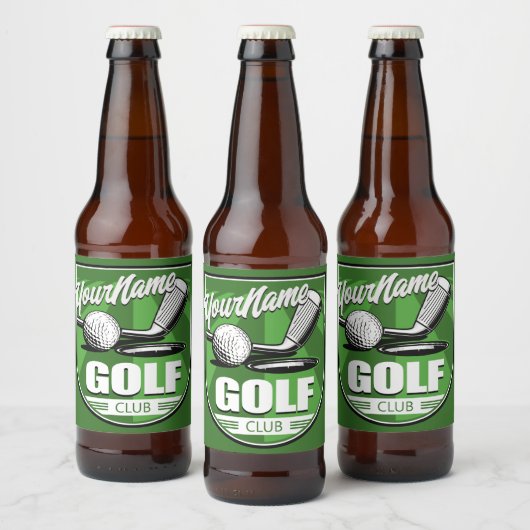 Golfclub NAAM Pro Golfer Speler Persoonlijk Bier Etiket (Flessen)