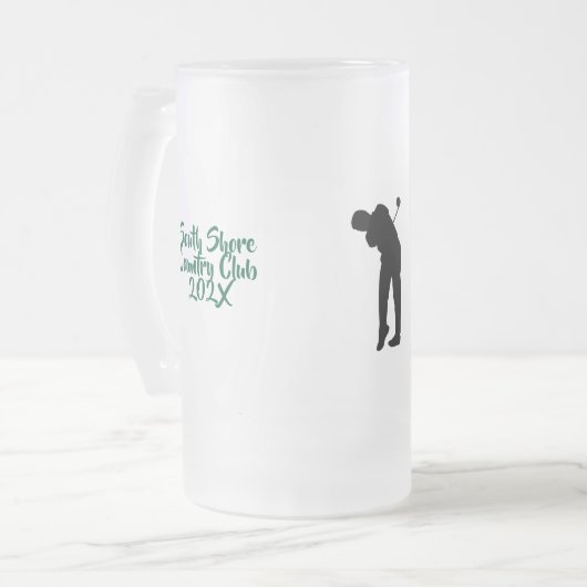 Golfclub op maat matglas bierpul (Voorkant links)