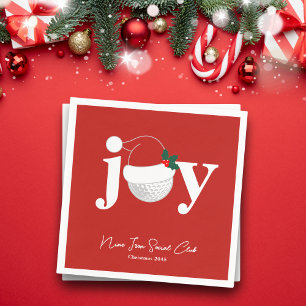 Golfclub Vakantie Kerst Typografie Festive Rood Servet