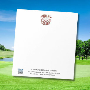 Golfclublogo en QR-code ongelinieerd Notitieblok