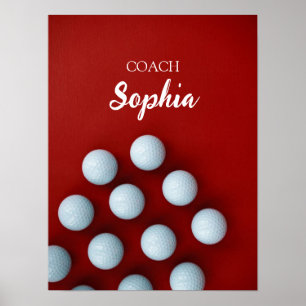 Golfclubs Art Golf Coach Naam voor golfspelers Poster