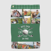 Golfclubs en bal 10 foto's Best Dad by Par Golfhanddoek (Voorkant)