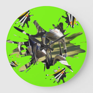 Golfclubs en T - shirts Abstracte kunst; Grote Klok