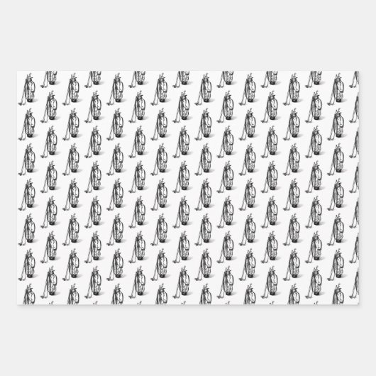 Golfclubs, Golfzakken, GolfT-shirt Black Inpakpapier Vel (Voorkant 2)