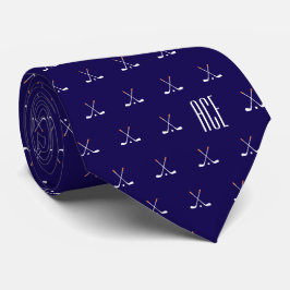 Golfclubs met monogram donkerblauw stropdas