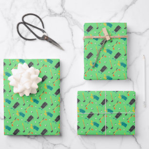 Golfclubs Tee Ballen Tas Sportpatroon Inpakpapier Vel