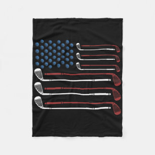 Golfclubs Usa Vlag Rood Wit En Blauw Fleece Deken