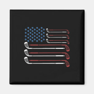 Golfclubs Usa Vlag Rood Wit En Blauw Magneet