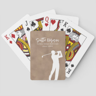 Golfclubspelers - Man die golf speelt bruin Pokerkaarten