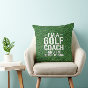 Golfcoach Funny gezegde op groen gras Kussen