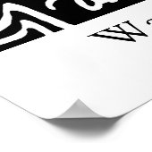 "Golfcreatie" abstracte B&W kunst Poster (Hoek)