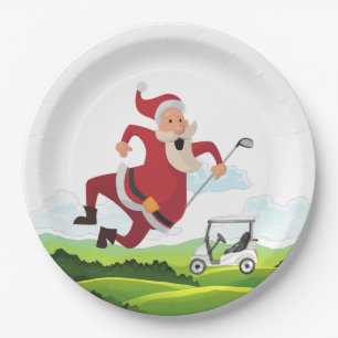 Golfcursus en kerstcadeautje papieren bordje