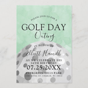 Golfdag uitje Golf thema groene uitnodiging