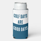 "Golfdagen zijn goede dagen." Grappig. Blauw & Wit (Seltzer Voorkant)