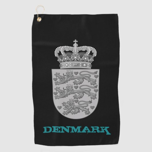 GolfDenemarken en Deense wapenschild/vlag Golfhanddoek (Voorkant)