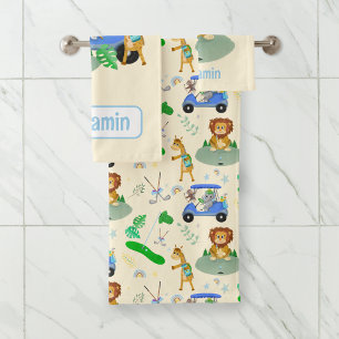 Golfdieren Oerwoud Baby personaliseren Bad Handdoek