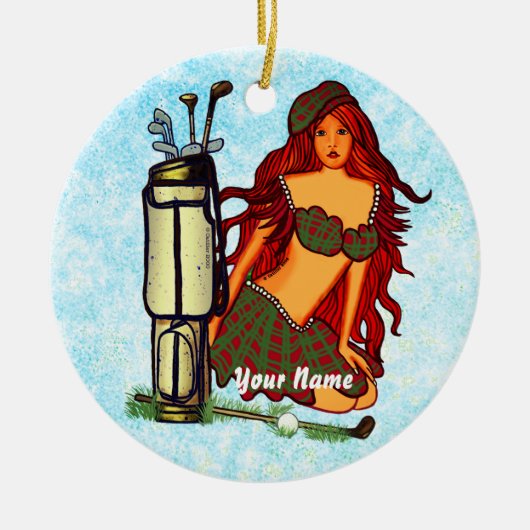 Golfelf golf keramisch ornament (Voorkant)