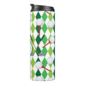 Golfen Argyle patroon Golfer Monogram Thermosbeker (Geroteerd rechts)