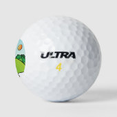 Golfen Corgi Butt Cartoon Golfballen (Logo)