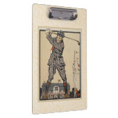 Golfen door de tijd: Man Swinging Golf Club Klembord (Rechts)