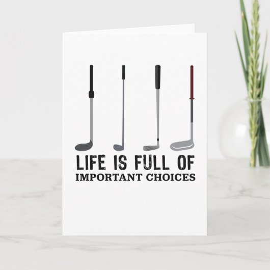 Golfen Golfer Cadeau Belangrijke Keuzes Kaart (Voorkant)