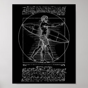 Golfen Golfer Vintage Vitruvianische Man Leonardo Poster