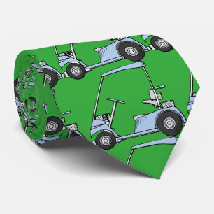 Golfen. Golfwagen, golfkar. blauwgroen Stropdas