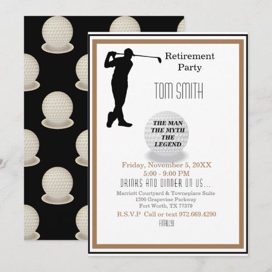 Golfen op mijn toekomstige pensioenfeest kaart (Voorkant / Achterkant)