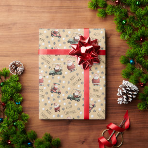 Golfen op Santa Sand Cadeaupapier