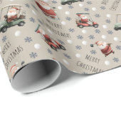 Golfen op Santa Vanilla Cadeaupapier (Rol Hoek)