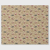 Golfen Santa op Ginger Ale Brown Cadeaupapier (Vlak)