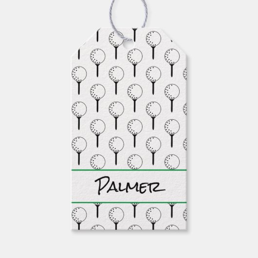 Golfen T-shirt Golfbal NAAM Sportplezier Cadeaulabel (Voorkant)