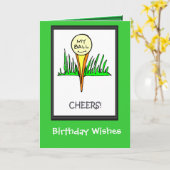 Golfen Verjaardagskaarten, Mijn bal Kaart (Gele Bloem)