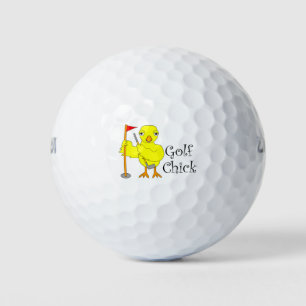 Golfende Chick Text Golfballen