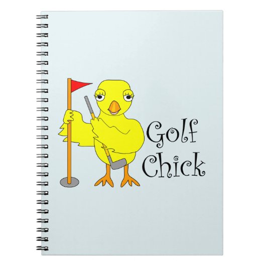 Golfende Chick Text Notitieboek (Voorkant)