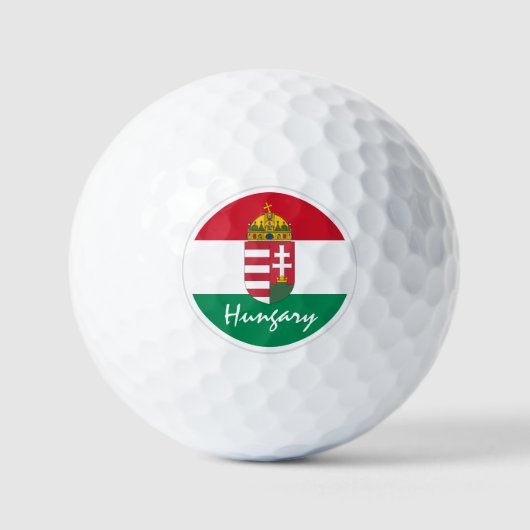Golfende Hongarije en Hongaarse vlag/Golfbal Golfballen (Voorkant)