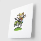 ***GOLFENDE KOOL** VIERKANTE KLOK (Hoek)