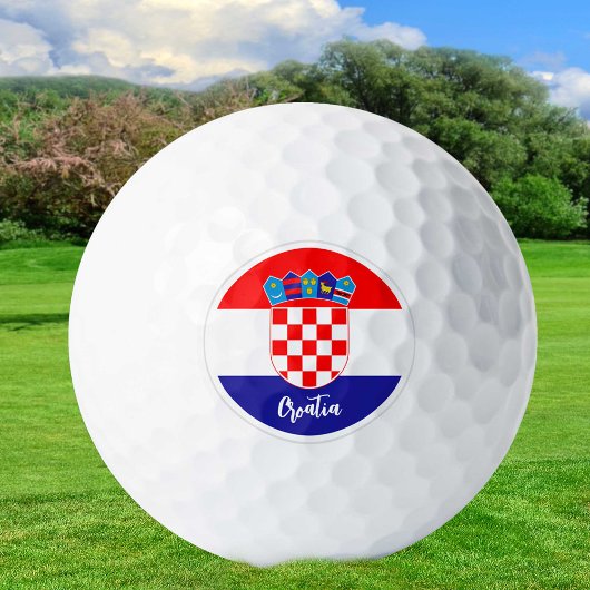 Golfende Kroatië en Kroatische vlag/Golfbal Golfballen