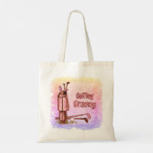 Golfende oma boodschappentas tote bag (Achterkant)