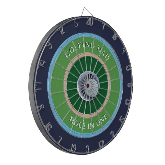 Golfende pap Hole in één Golfers Dartbord (Voorkant Links)